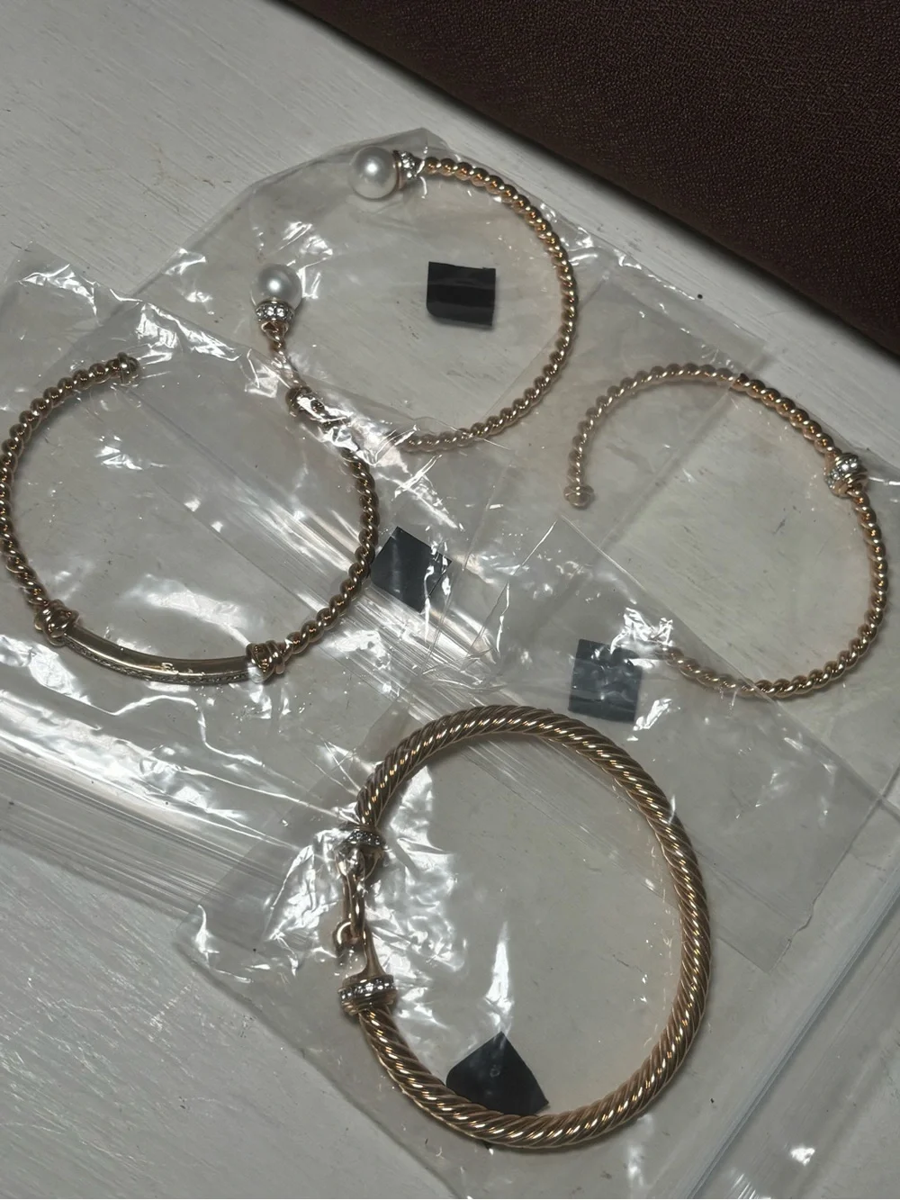 Gold Tone Stackable Rope Bangle Set - Women Jewelry